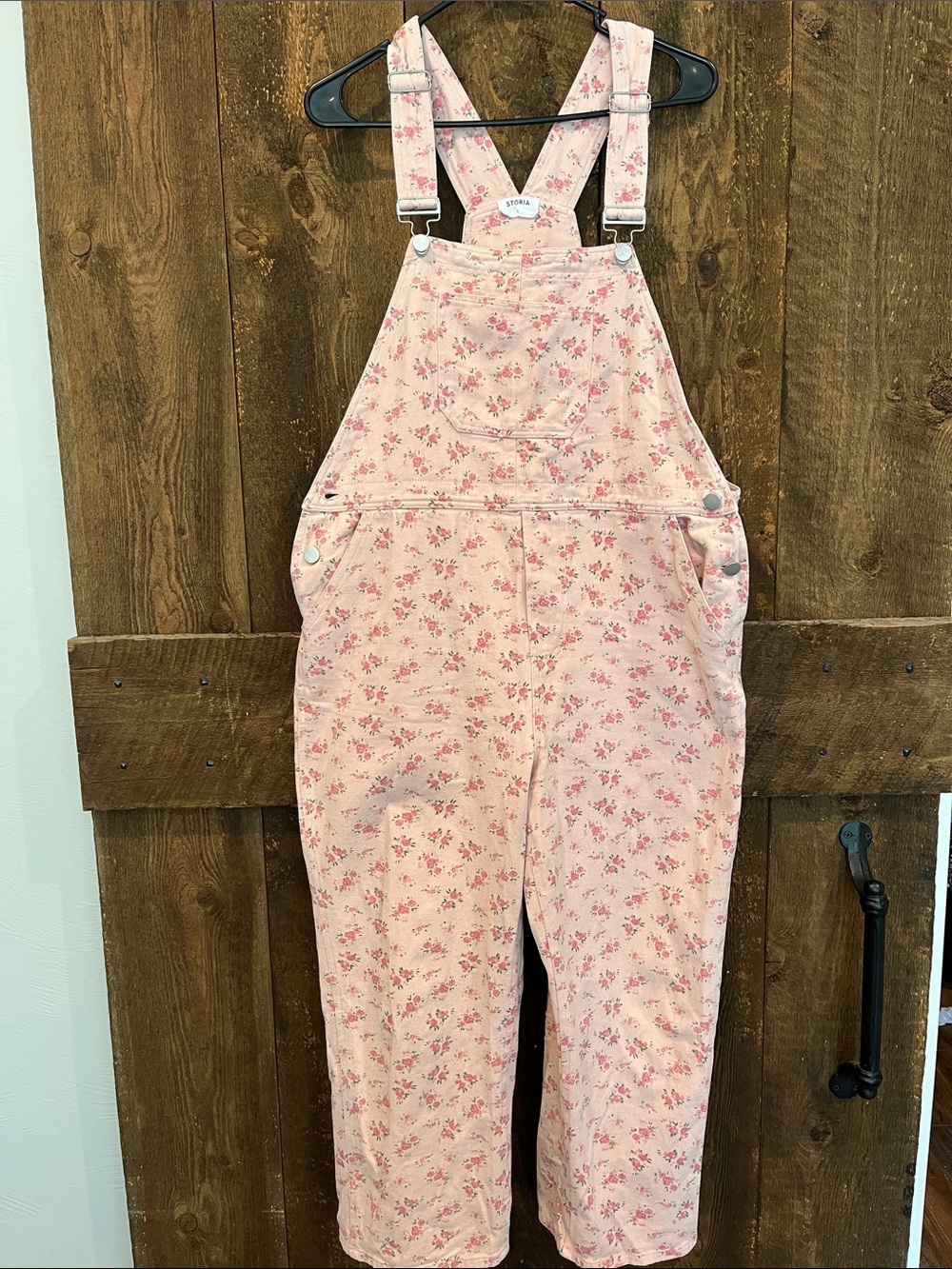 Storia Pink Floral Cotton Overalls Romper